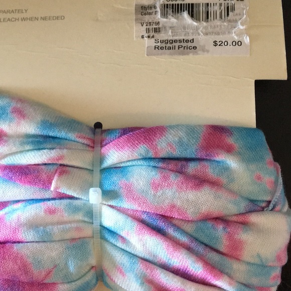C & C California Tie Dye Neck Gaiter Pink, Blue, White - Picture 2 of 2